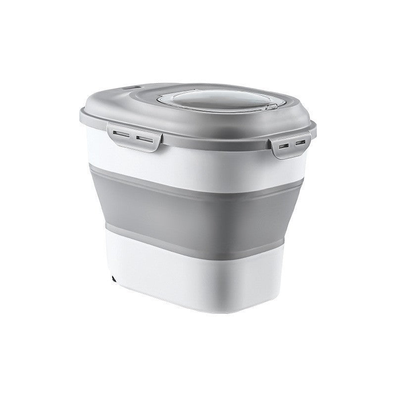 Airtight Collapsible Dog & Cat Food Storage Grey