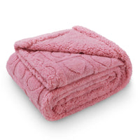 Heart Jacquard Waterproof Pet Blanket Pink