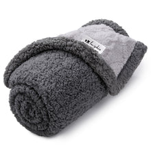 Load image into Gallery viewer, Reversible Sherpa Fleece Waterproof Pet Blanket Light Grey