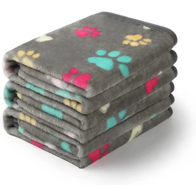 1 Pack 3 Blankets Super Soft Cute Dot Pattern Pet Blanket Flannel Throw for Dog Puppy Cat Dot Brown