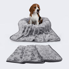 Load image into Gallery viewer, 1 Pack 3 Small Pet Blanket Paw Printed Throw | Grey Paw