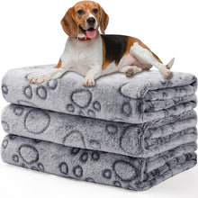 Load image into Gallery viewer, 1 Pack 3 Small Pet Blanket Paw Printed Throw | Grey Paw