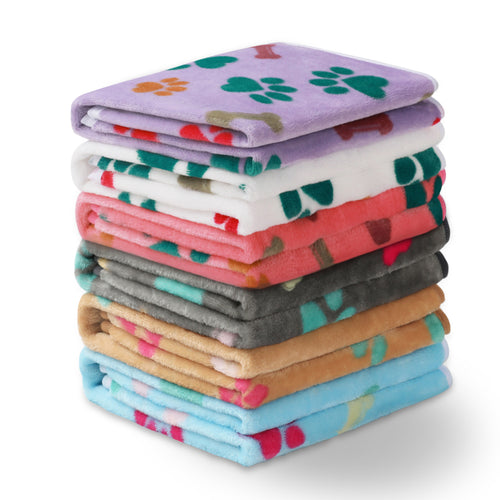 1 Pack 6 Pet Blanket Warm Cute Print Design Puppy Kitten Doggy Bone