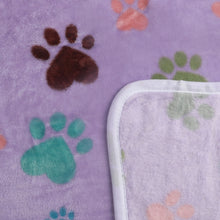 Load image into Gallery viewer, 1 Pack 6 Fleece Dog Blanket for Crate Paw Printed