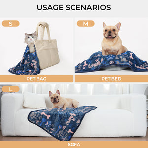 Fluffy Premium Fleece Pet Blankets | 1 Pack 3 Blankets Khaki/Blue/Navy