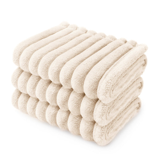 Washable Fleece Pet Blankets 1 Pack 3 for Dog | Cat Beige