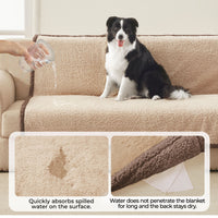 Waterproof Pet Blanket for Dog on Bed Beige/Brown