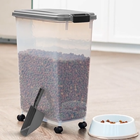3-Pieces Clear Pet Food Container with Wheels