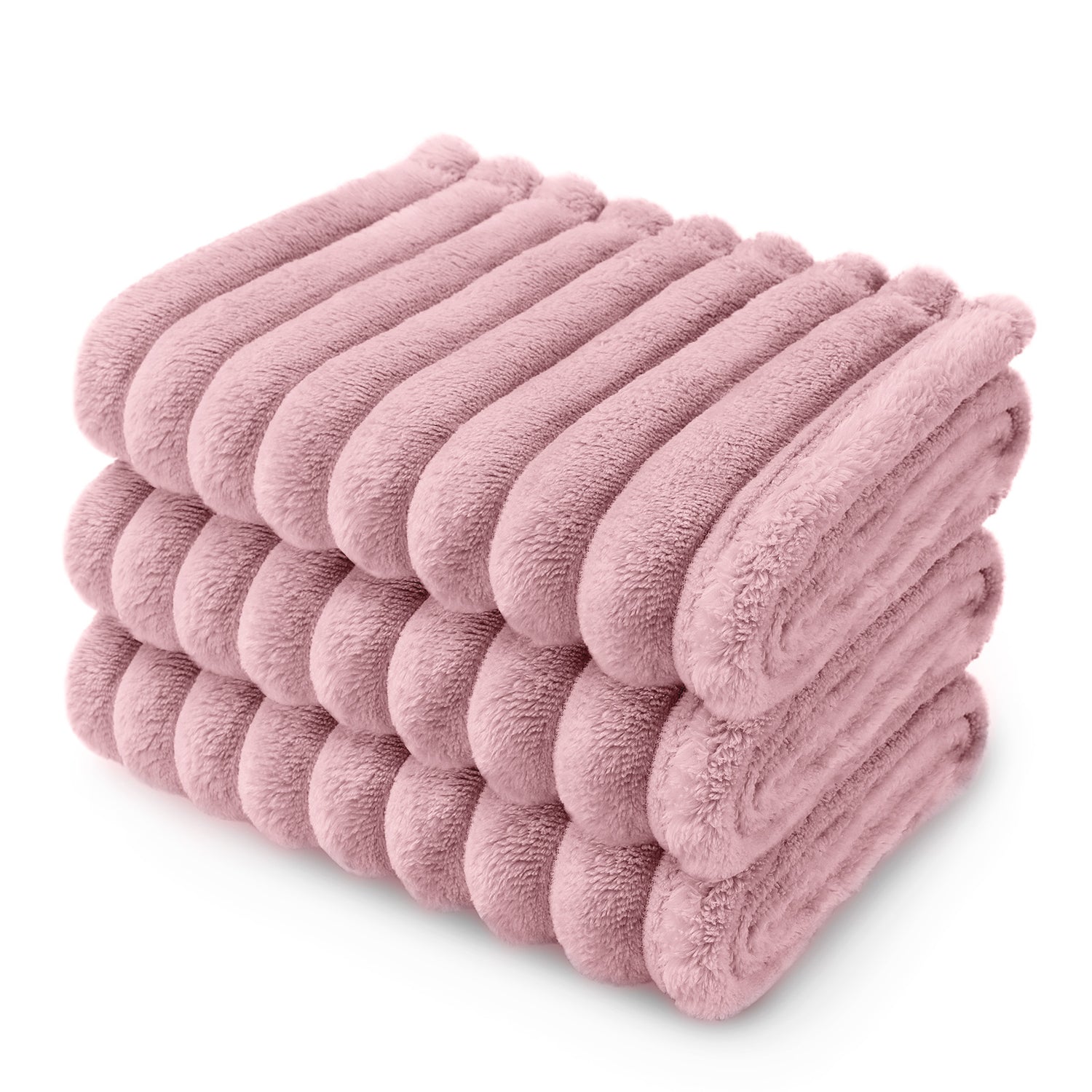 3 Pack Washable Fleece Pet Blankets Pink