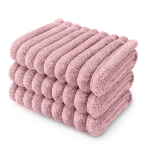 Washable Fleece Pet Blankets 1 Pack 3 for Dog | Cat Pink