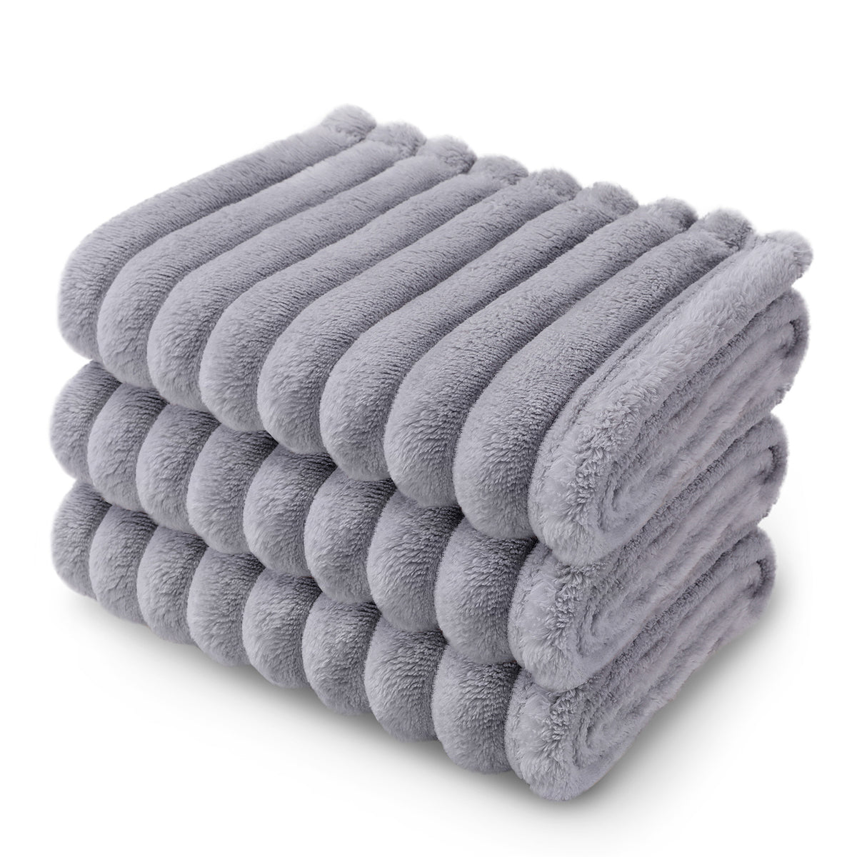 3 Pack Washable Fleece Pet Blankets Grey