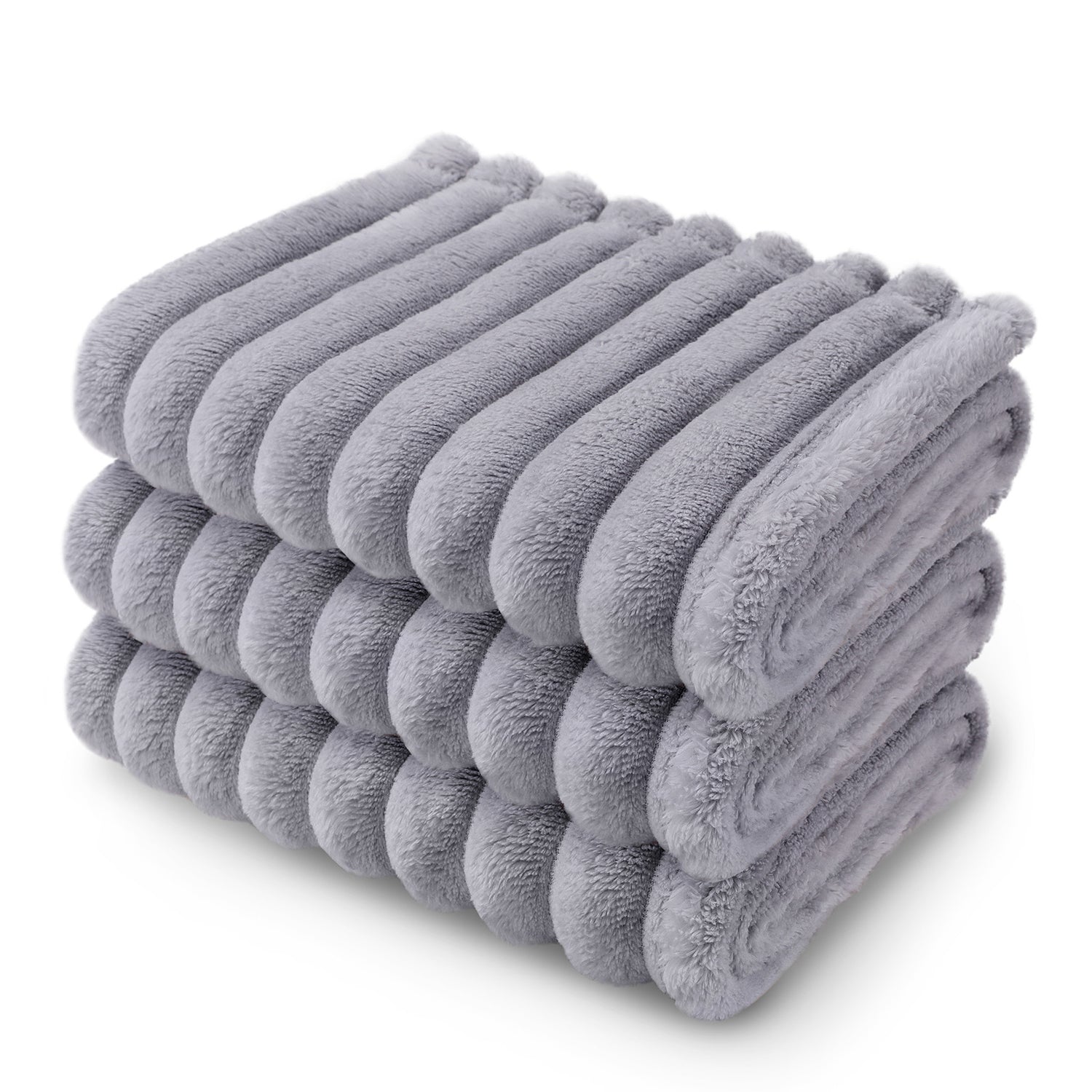 3 Pack Washable Fleece Pet Blankets Grey