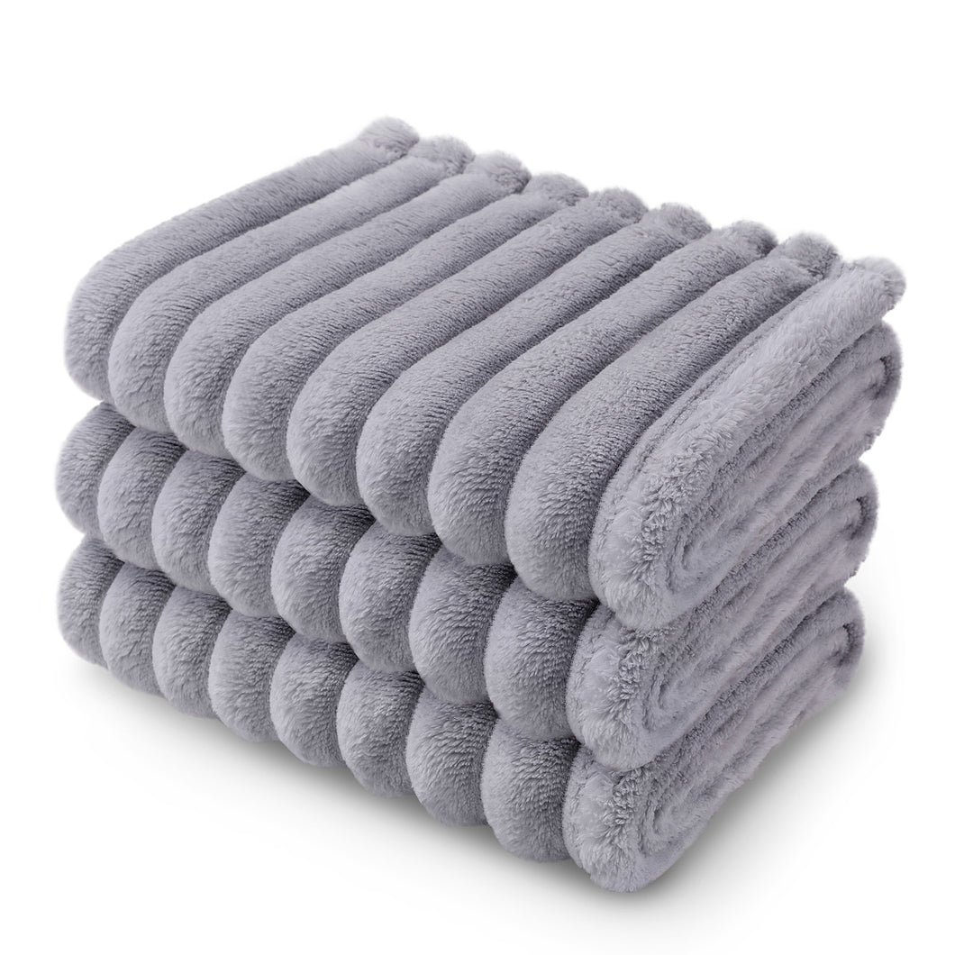 Washable Fleece Pet Blankets 1 Pack 3 for Dog | Cat Grey