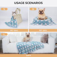 1 Pack 3 Soft Flannel Dog Blanket for Sofa Purple/Pink/Cyan