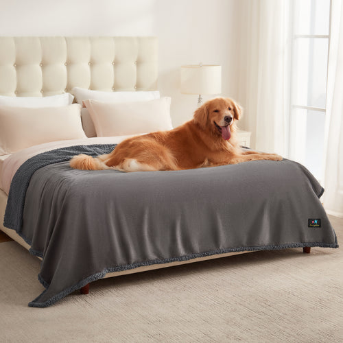 Reversible Waterproof Blanket for Large Dogs Light Grey