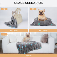 Premium Fleece Dog and Cat Blanket Blue/Cyan/Grey