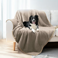 Waterproof Dog Blankets for Dog & Cat Khaki+Beige