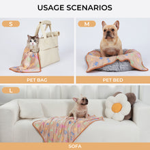 Load image into Gallery viewer, Flannel Bone Paw Printed Pet Blankets | 1 Pack 3 Blankets Pink/Brown/Purple