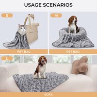 1 Pack 6 Fleece Dog Blanket for Crate Paw Printed Grey
