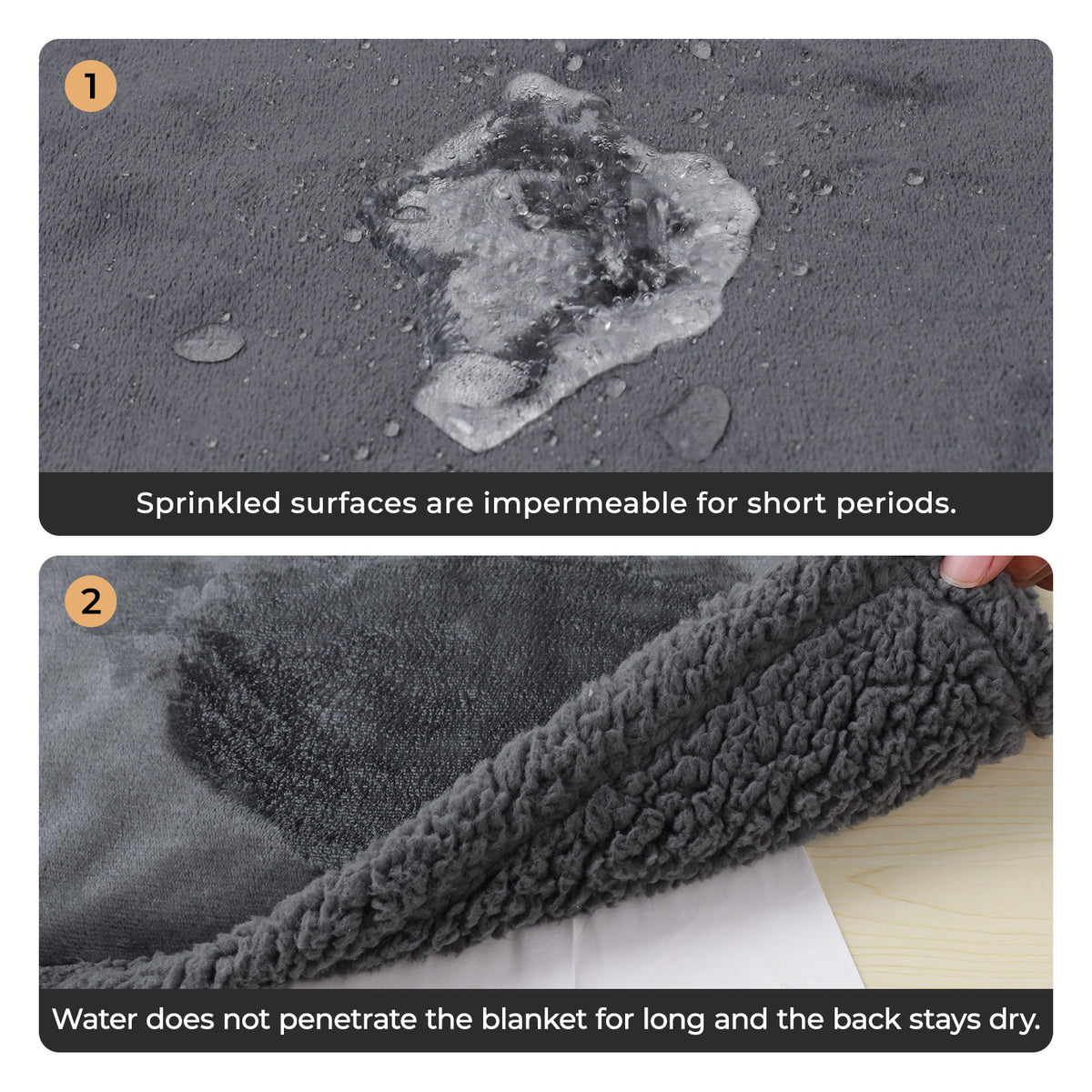 Waterproof Dog Blankets for Dog & Cat Dark Gray