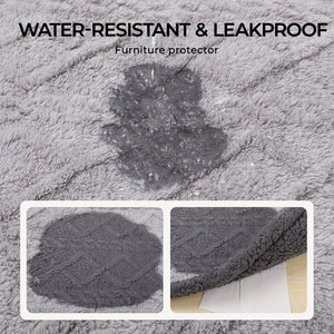 Reversible Sherpa Fleece Waterproof Pet Blanket Light Grey