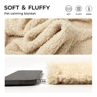 Soft Pet Sherpa Calming Dog Blankets Beige