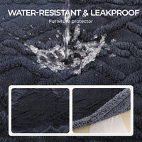 Reversible Sherpa Fleece Waterproof Pet Blanket Dark Grey