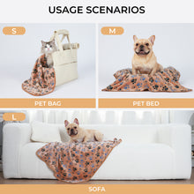 Load image into Gallery viewer, 1 Pack 3  Pet Blanket Flannel Throw for Dog Puppy Cat Paw Brown