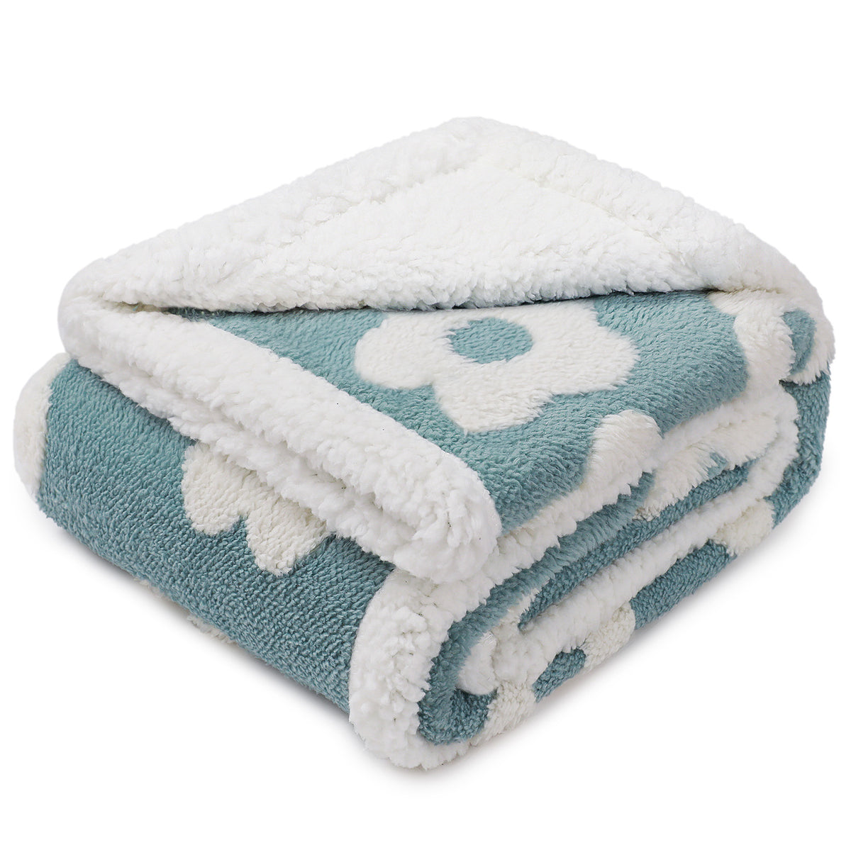 3D Textured Flower Print Waterproof Pet Blanket Blue