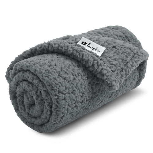 Soft Pet Sherpa Calming Dog Blankets Grey