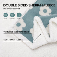 3D Textured Flower Print Waterproof Pet Blanket Blue