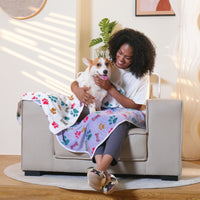 1 Pack 6 Fleece Dog Blanket for Crate Paw Printed