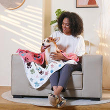 Load image into Gallery viewer, 1 Pack 6 Fleece Dog Blanket for Crate Paw Printed