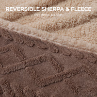 Reversible Sherpa Fleece Waterproof Pet Blanket Khaki