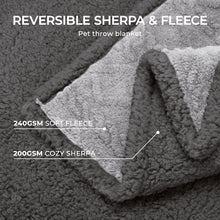 Load image into Gallery viewer, Reversible Sherpa Fleece Waterproof Pet Blanket Light Grey