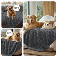 Heart Jacquard Waterproof Pet Blanket Grey