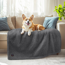 Load image into Gallery viewer, Waterproof Pet Blanket for Medium Large Dogs Soft Cat Sherpa Grey
