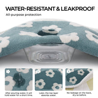 3D Textured Flower Print Waterproof Pet Blanket Blue