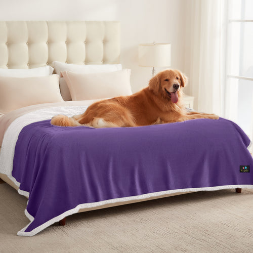 Reversible Waterproof Blanket for Large Dogs Purple White