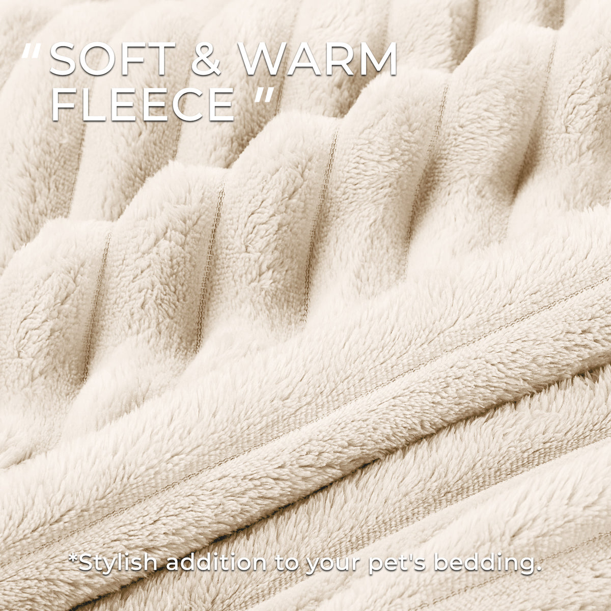3 Pack Washable Fleece Pet Blankets Beige