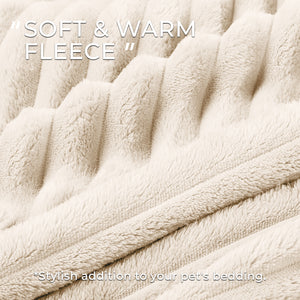 3 Pack Washable Fleece Pet Blankets Beige