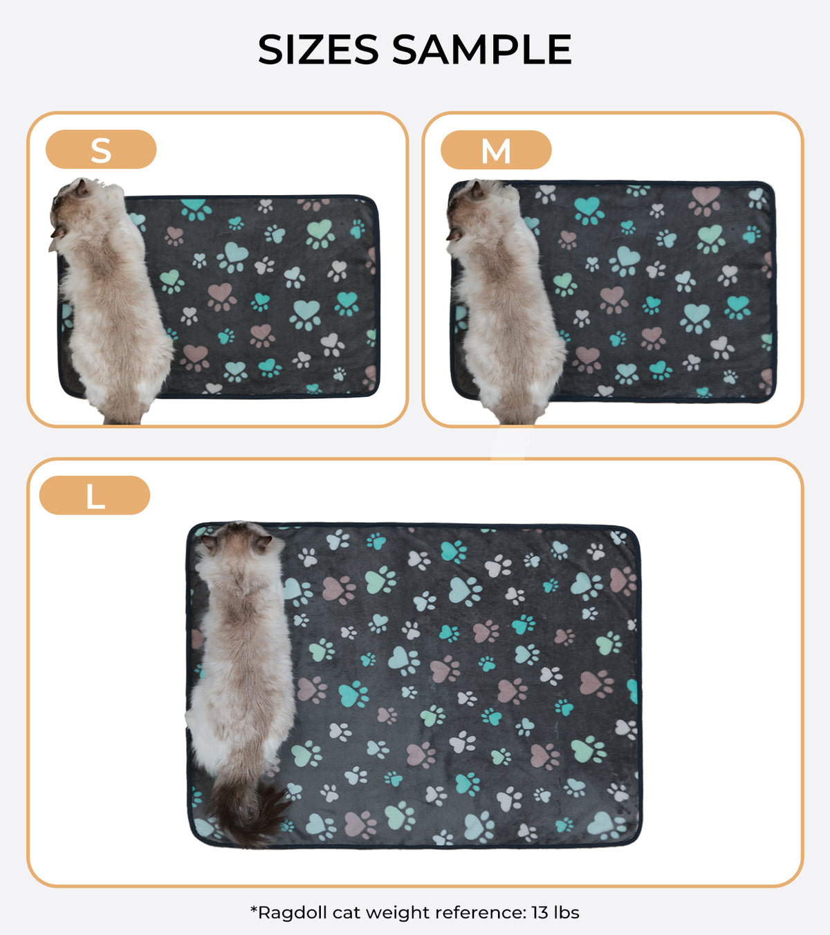 1 Pack 6 Fleece Dog Blanket for Crate Paw Printed