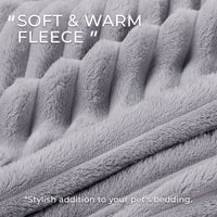 3 Pack Washable Fleece Pet Blankets Grey