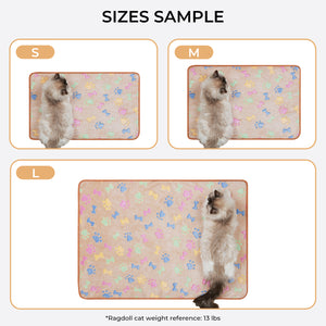 Flannel Bone Paw Printed Pet Blankets | 1 Pack 3 Blankets Pink/Brown/Purple