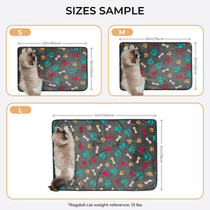 Flannel Paw Printed Pet Blankets | 1 Pack 3 Grey