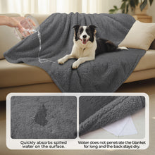 Load image into Gallery viewer, Waterproof Pet Blanket for Medium Large Dogs Soft Cat Sherpa Grey