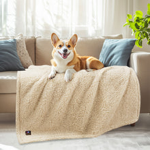 Load image into Gallery viewer, Waterproof Pet Blanket for Medium Large Dogs Soft Cat Sherpa Beige