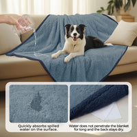 Waterproof Pet Blanket for Dog on Bed Blue/Navy