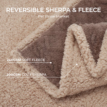 Load image into Gallery viewer, Reversible Sherpa Fleece Waterproof Pet Blanket Khaki