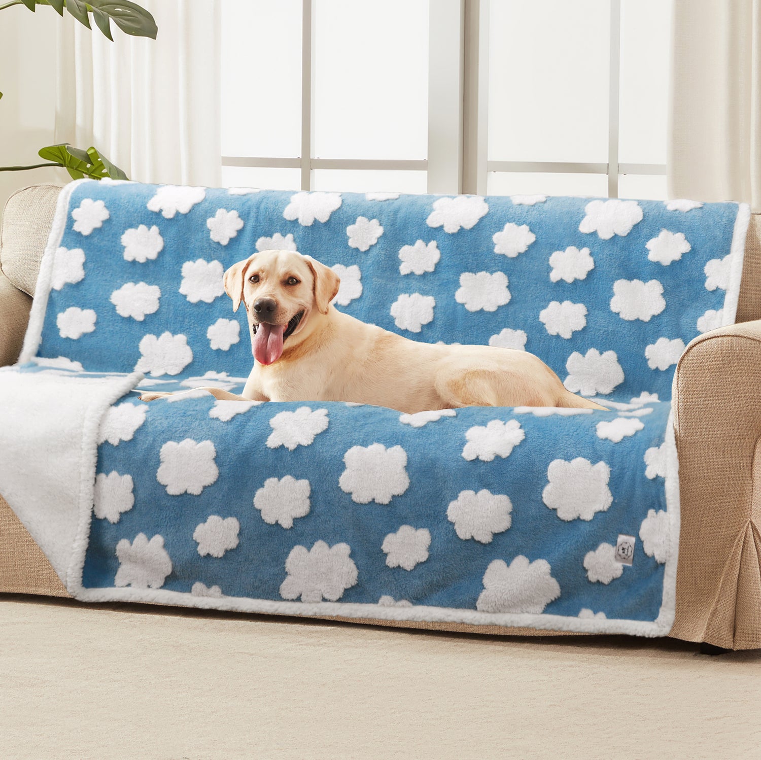 Waterproof Pet Blanket for Dogs and Cats Blue